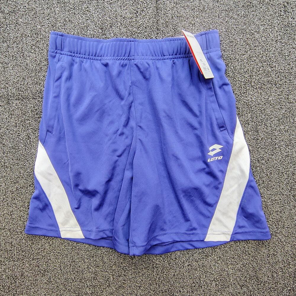 New Lotto Soccer Shorts Youth Size Large Purple Polyester Elastic Waist Pockets